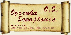 Ozrenka Samojlović vizit kartica